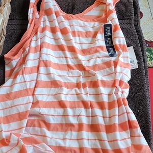 GAP Orange and White Stripped Tank XXL